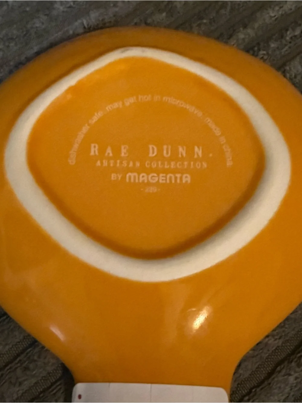 Rae Dunn Orange Ceramic Spoon Rest with White Pumpkin Motif NWT REST.